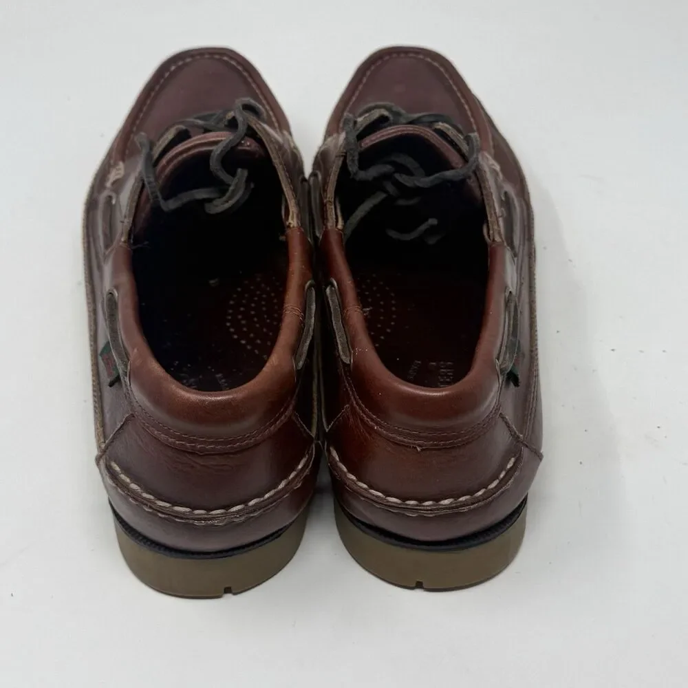Dockmasters Boat Shoes Mens 12 M Brown Leather Hand Sewn Moccasin Preppy